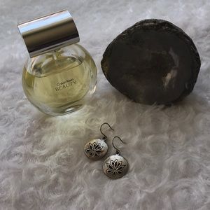 Lotus dangle drop French hook earrings